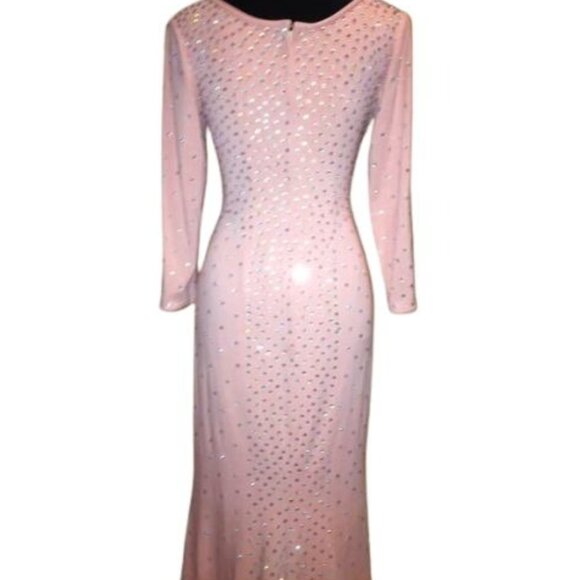 Wow Couture Luxurious Designer Swarovski Crystals Beaded Evening Prom Gown Dress - Picture 4 of 16